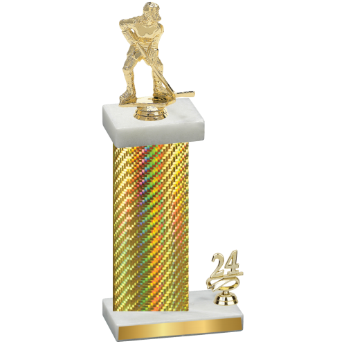 Accented Single Gold Carbon Fiber Year Hockey Trophy