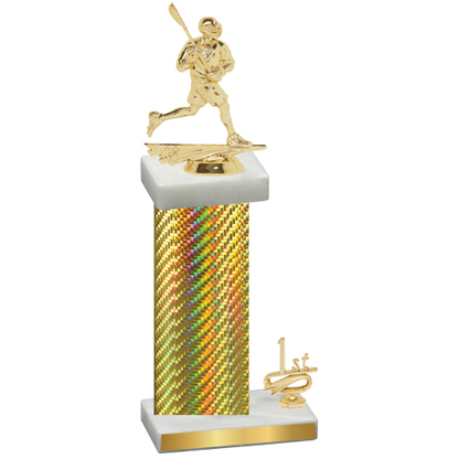 Accented Single Gold Carbon Fiber First Place Lacrosse Trophy