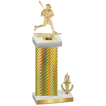 Accented Single Gold Carbon Fiber Victory Lacrosse Trophy