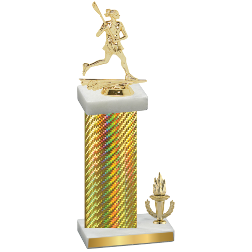 Accented Single Gold Carbon Fiber Victory Lacrosse Trophy