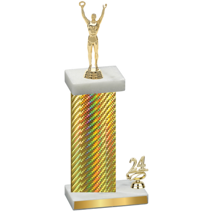 Accented Single Gold Carbon Fiber Year Victory Trophy