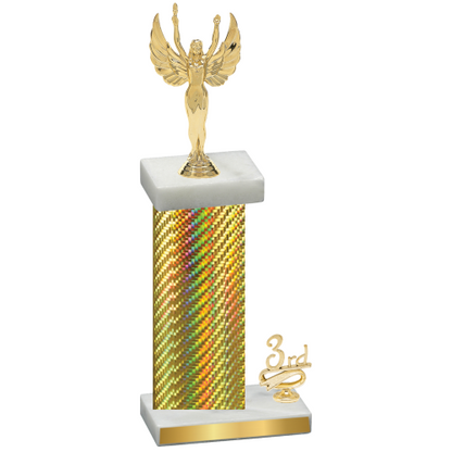 Accented Single Gold Carbon Fiber Third Place Victory Trophy