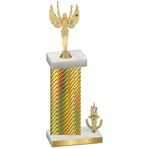 Accented Single Gold Carbon Fiber Victory Victory Trophy