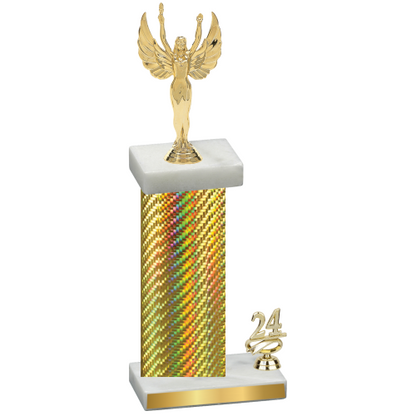 Accented Single Gold Carbon Fiber Year Victory Trophy