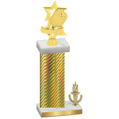 Accented Single Gold Carbon Fiber Victory Pickleball Trophy