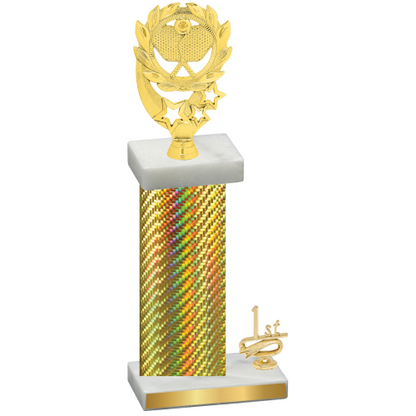 Accented Single Gold Carbon Fiber First Place Pickleball Trophy