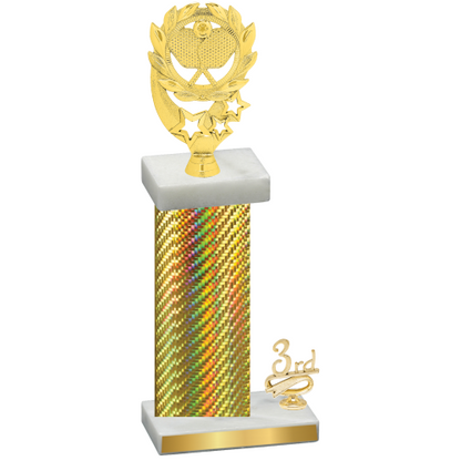 Accented Single Gold Carbon Fiber Third Place Pickleball Trophy