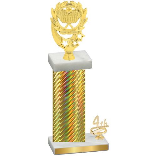 Accented Single Gold Carbon Fiber Fourth Place Pickleball Trophy