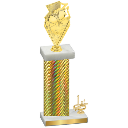 Accented Single Gold Carbon Fiber First Place Pickleball Trophy