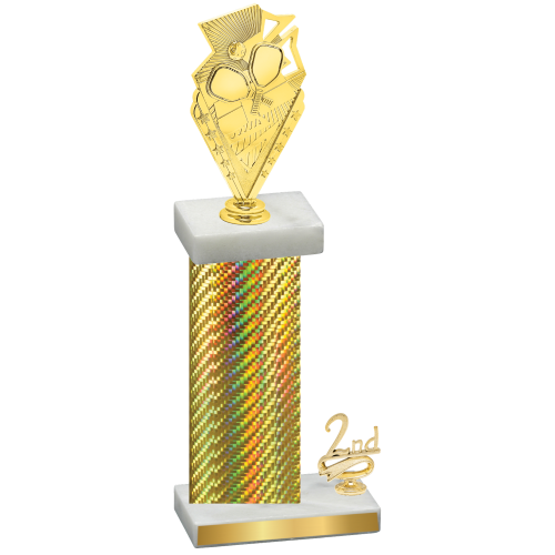 Accented Single Gold Carbon Fiber Second Place Pickleball Trophy