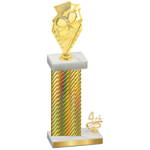 Accented Single Gold Carbon Fiber Fourth Place Pickleball Trophy