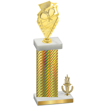 Accented Single Gold Carbon Fiber Victory Pickleball Trophy