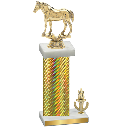 Accented Single Gold Carbon Fiber Victory Horses Trophy