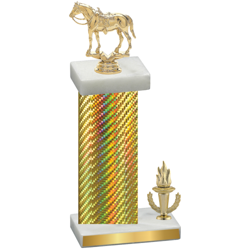 Accented Single Gold Carbon Fiber Victory Horses Trophy