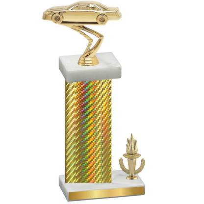 Accented Single Gold Carbon Fiber Victory Cars Trophy