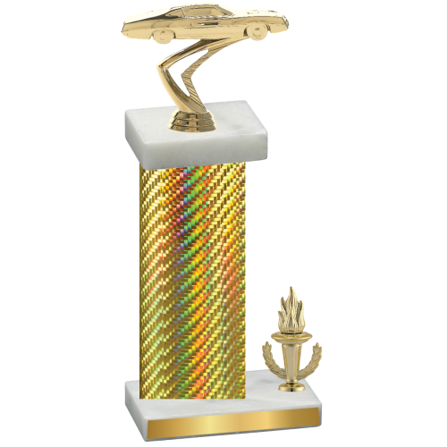 Accented Single Gold Carbon Fiber Victory Cars Trophy