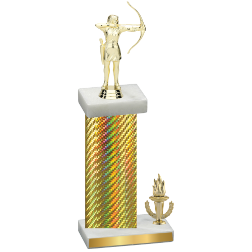 Accented Single Gold Carbon Fiber Victory Archery Trophy