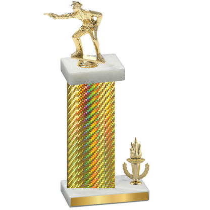 Accented Single Gold Carbon Fiber Victory Shooter Trophy