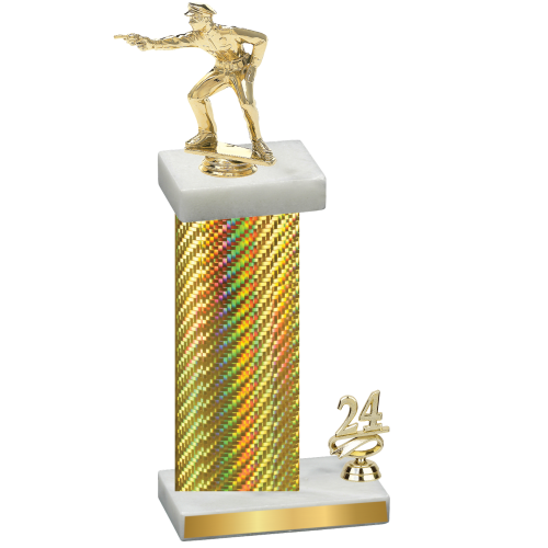 Accented Single Gold Carbon Fiber Year Shooter Trophy