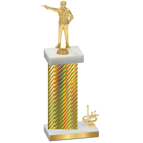 Accented Single Gold Carbon Fiber First Place Shooter Trophy