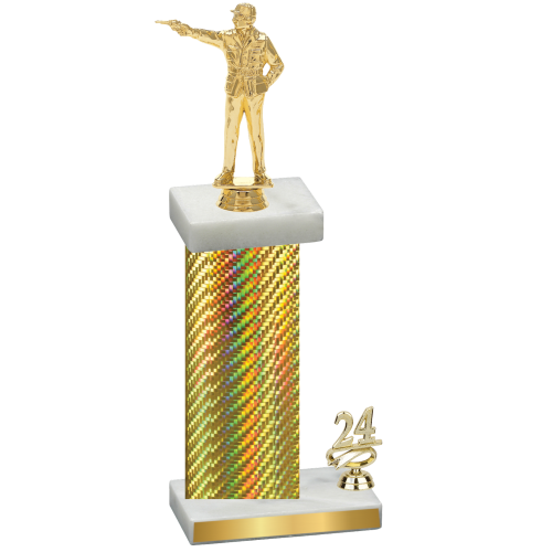 Accented Single Gold Carbon Fiber Year Shooter Trophy