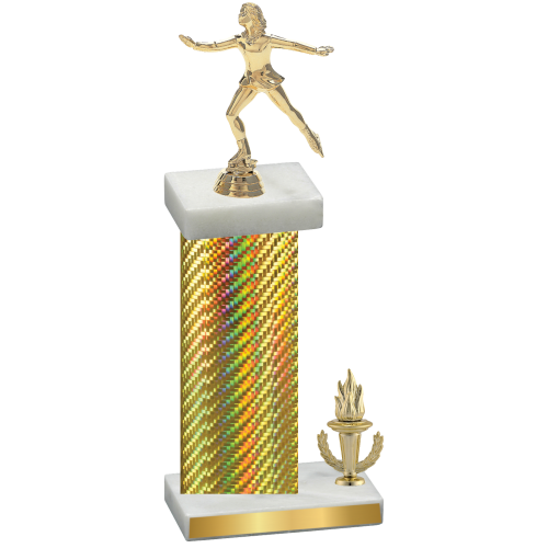 Accented Single Gold Carbon Fiber Victory Skater Trophy