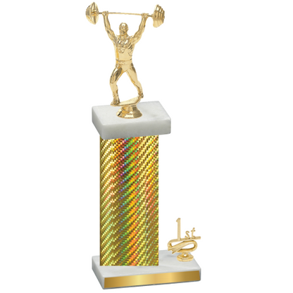 Accented Single Gold Carbon Fiber First Place Weights Trophy