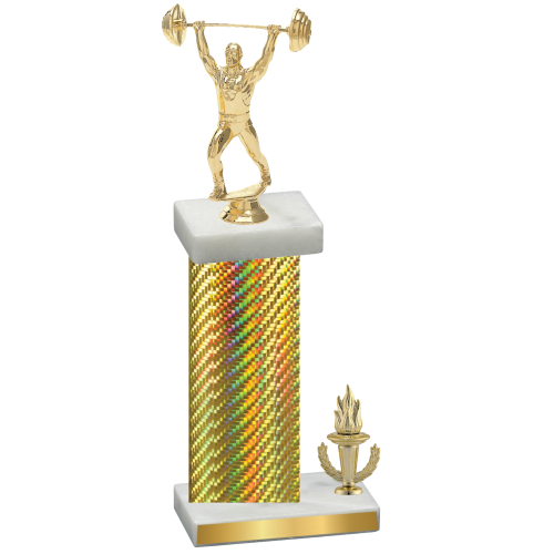 Accented Single Gold Carbon Fiber Victory Weights Trophy