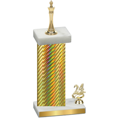 Accented Single Gold Carbon Fiber Year Chess Trophy