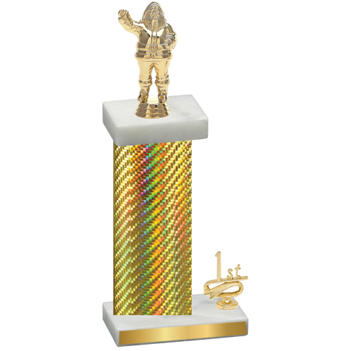 Accented Single Gold Carbon Fiber First Place Holiday Trophy