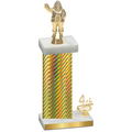Accented Single Gold Carbon Fiber Fourth Place Holiday Trophy