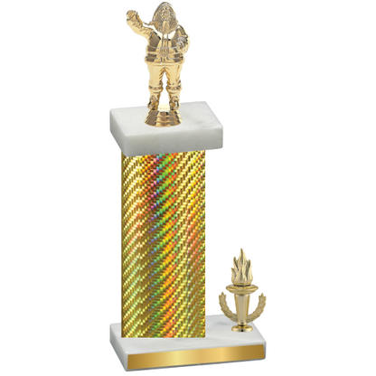 Accented Single Gold Carbon Fiber Victory Holiday Trophy