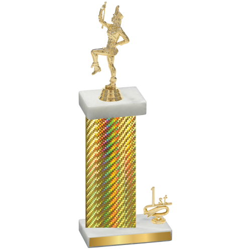 Accented Single Gold Carbon Fiber First Place Majorette Trophy