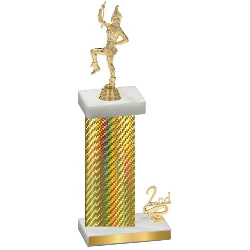 Accented Single Gold Carbon Fiber Second Place Majorette Trophy