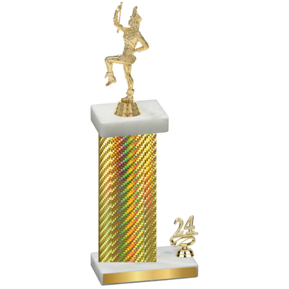 Accented Single Gold Carbon Fiber Year Majorette Trophy