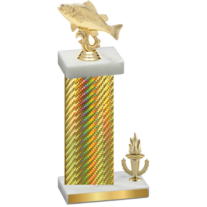 Accented Single Gold Carbon Fiber Victory Fishing Trophy