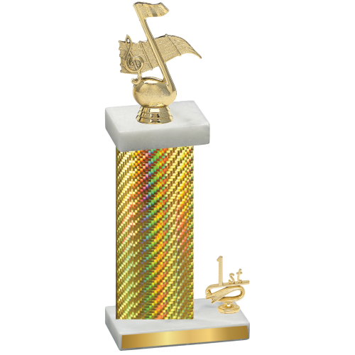 Accented Single Gold Carbon Fiber First Place Music Trophy