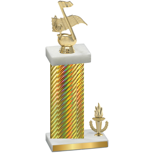 Accented Single Gold Carbon Fiber Victory Music Trophy