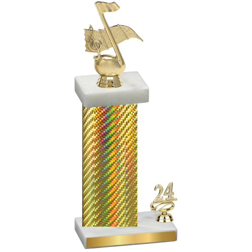 Accented Single Gold Carbon Fiber Year Music Trophy