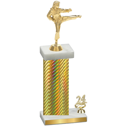 Accented Single Gold Carbon Fiber Year Karate Trophy