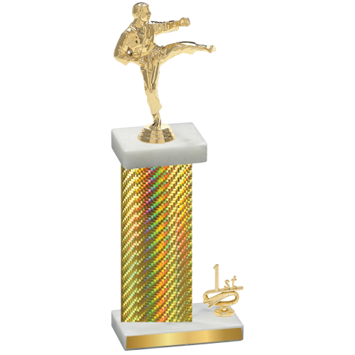 Accented Single Gold Carbon Fiber First Place Karate Trophy