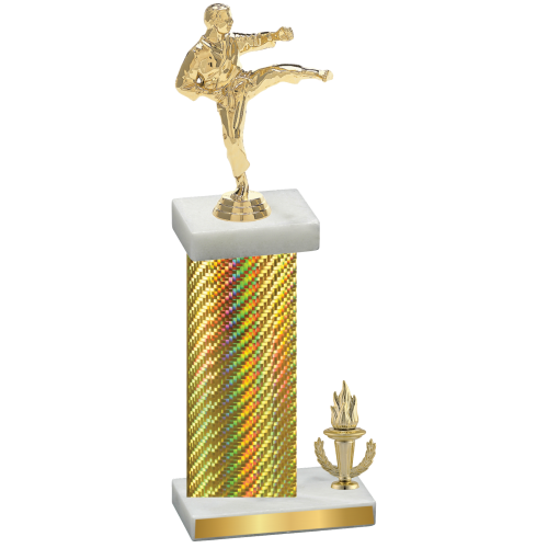 Accented Single Gold Carbon Fiber Victory Karate Trophy