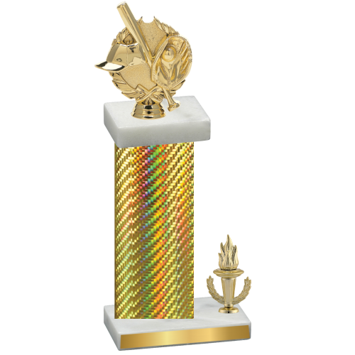 Accented Single Gold Carbon Fiber Victory Baseball Trophy