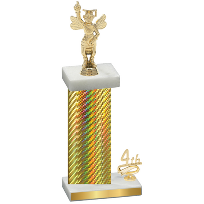 Accented Single Gold Carbon Fiber Fourth Place Academics Trophy