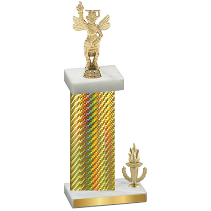 Accented Single Gold Carbon Fiber Victory Academics Trophy