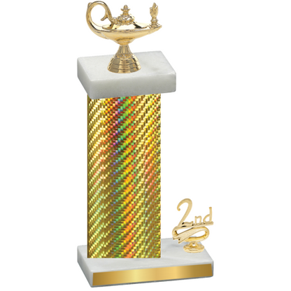 Accented Single Gold Carbon Fiber Second Place Academics Trophy