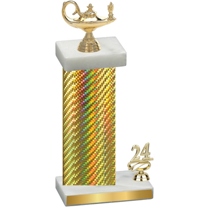 Accented Single Gold Carbon Fiber Year Academics Trophy