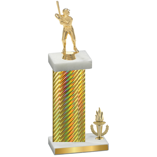 Accented Single Gold Carbon Fiber Victory Baseball Trophy