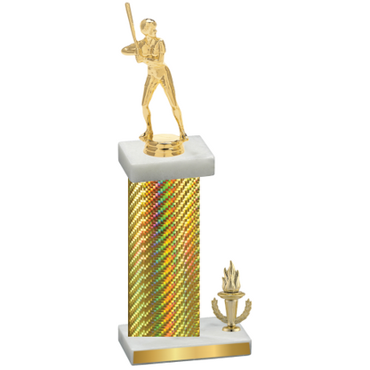 Accented Single Gold Carbon Fiber Victory Softball Trophy