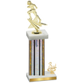 Accented Single Silver Glacier Third Place Football Trophy
